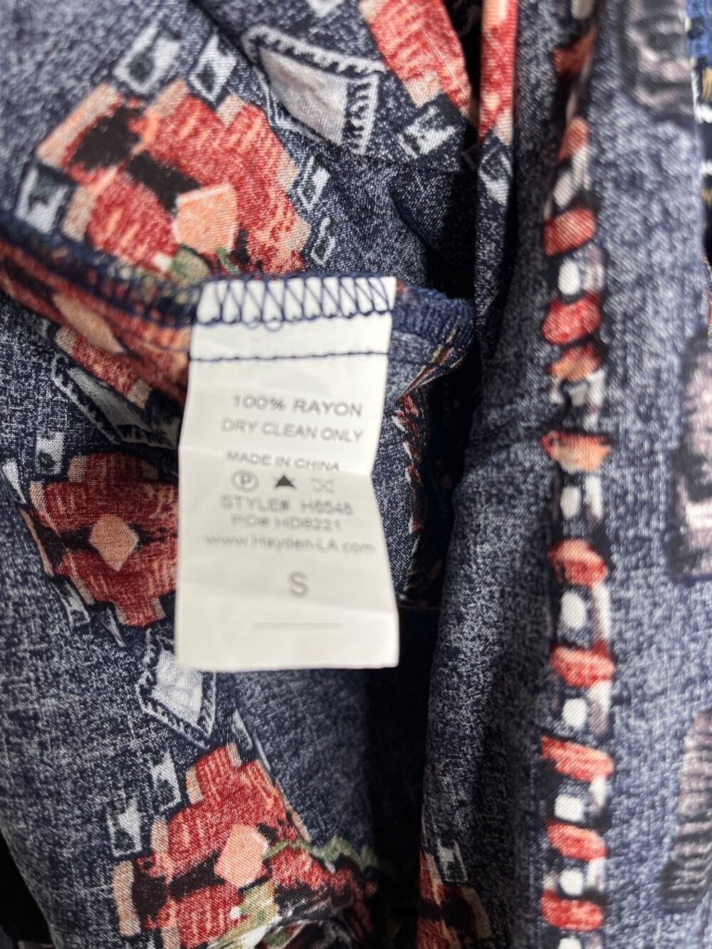Hayden Womens Small Blue Floral Boho Blouse Short Sleeve Top - Picture 4 of 10
